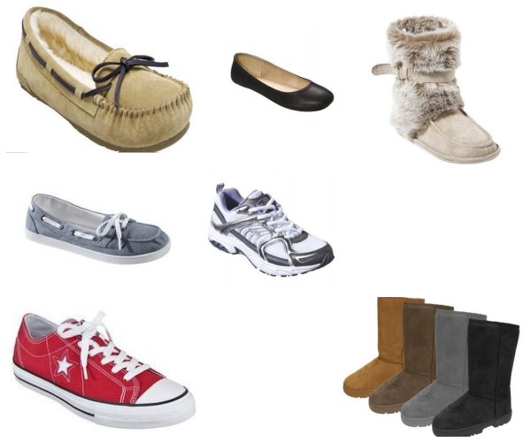 Converse sneakers, boat shoes, athletic shoes, ballet flats, moccasins, Ugg boots